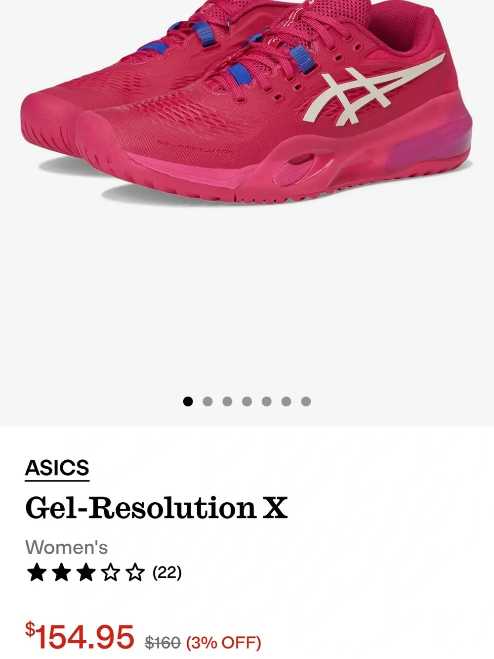 ASICS Gel-Resolution X Women's Tennis Shoes - Hot Pink with Blue Accents